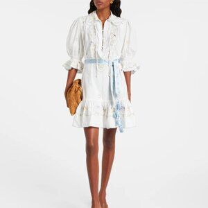 Alémais Giulia embroidered cotton minidress